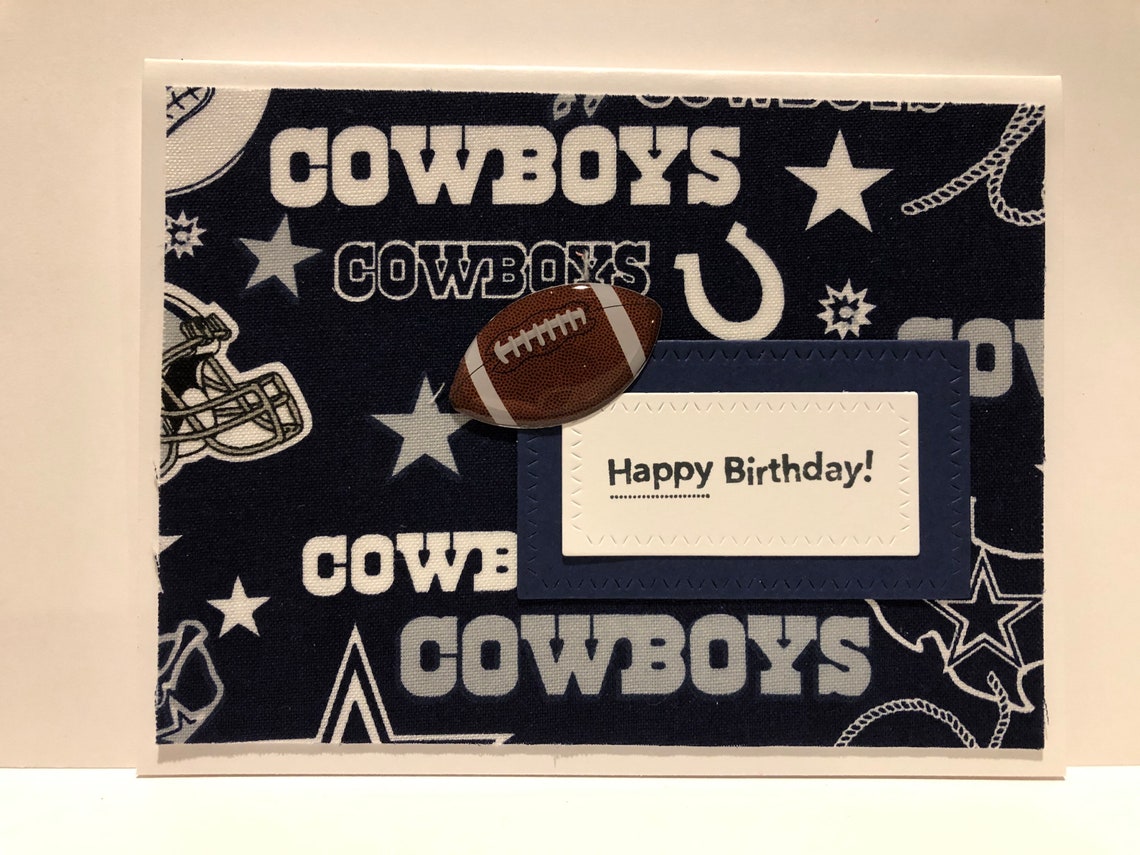 Handmade Birthday Card Dallas Cowboys Football Team Etsy