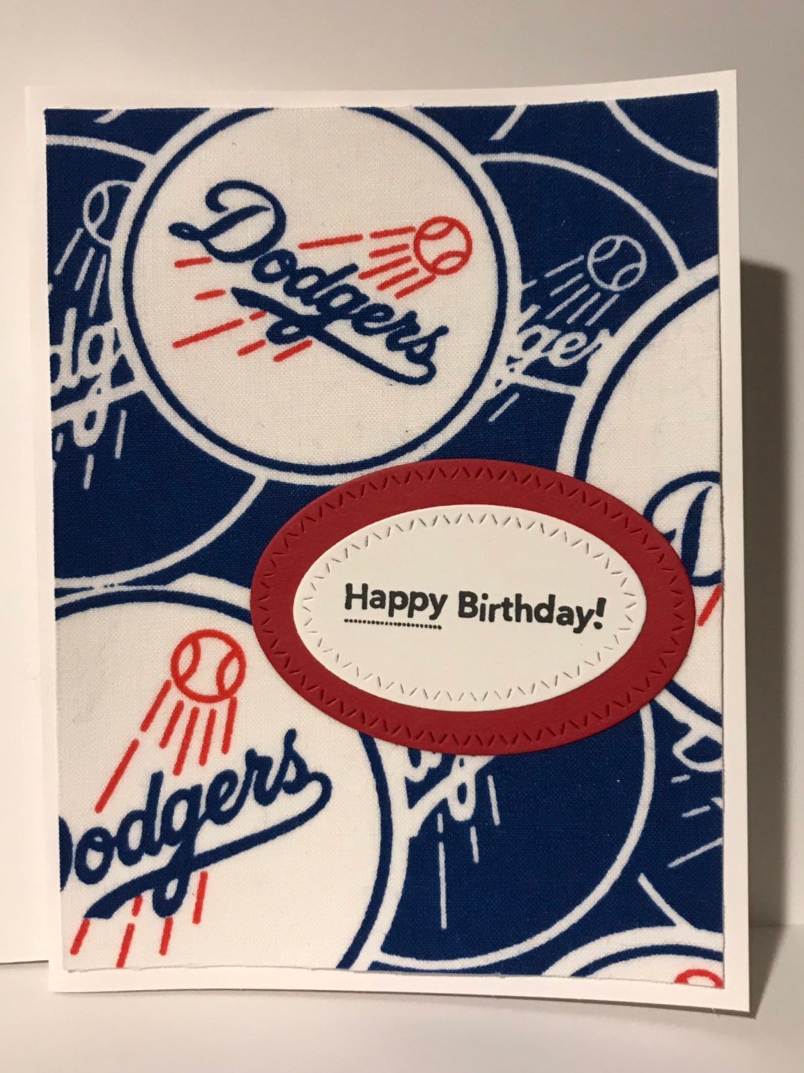Handmade Birthday Card La Dodgers Baseball | Etsy
