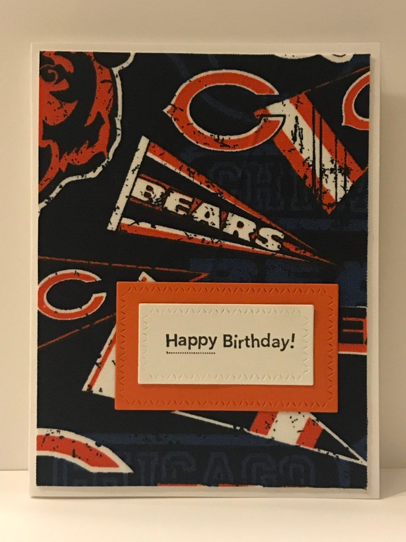 Handmade Birthday Card Chicago Bears Football Team Etsy