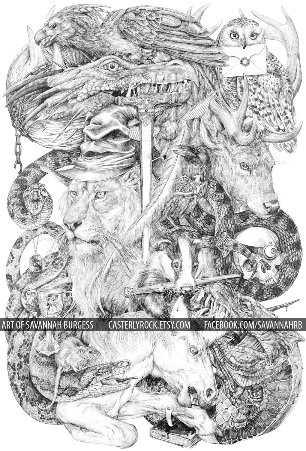 POTTER Harry Potter themed print | Etsy