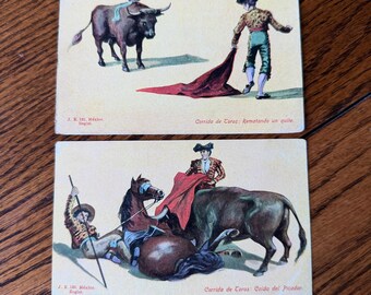 Mexican Bull Fighting Artwork Postcards