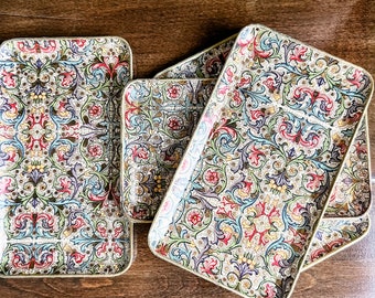 Vintage Japanese Paper Mache Snack / Appetizer Trays
