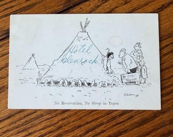 Vintage William Standing Cartoon Postcard Indian Artist Native American