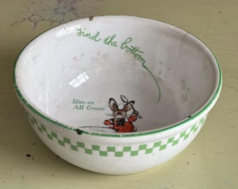 Vintage Ralston Purina Co Ceramic Children Baby Bowl