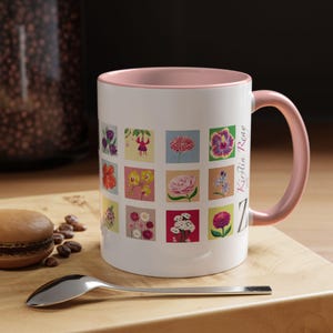 A-Z of Flowers Mug / Colourful Flower Design Mug / Gift for Her / Tea Lovers Mug / Botanical Coffee Cup / Unique Flower Art