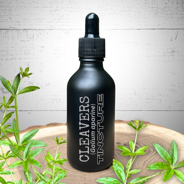 Cleavers Tincture : Galium Aparine, 2 oz Glass Bottle, Lymphatic Cleanse
