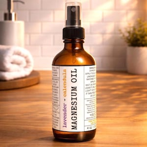 Topical Magnesium - Magnesium Chloride, Magnesium Oil, 4 oz. Amber Glass Spray Bottle