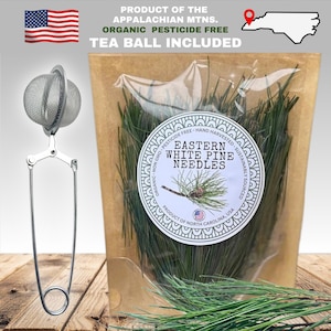 Organic Pine Needle Tea: Fresh Eastern White Pine, Pinus Strobus, 16oz Bulk Size