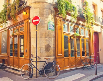 Paris, The Marais, Bicycle, Bike, Paris Restaurant, French Decor - "Exploring Le Marais" - Fine Art Print