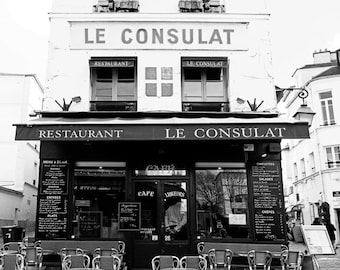 Paris Fine Art Photography, Paris Restaurant, Europe - Le Consulat BW