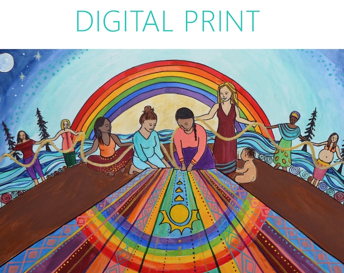 DIGITAL "Weavers" print/poster /feminist art/ pride/ rainbow/ multicultural