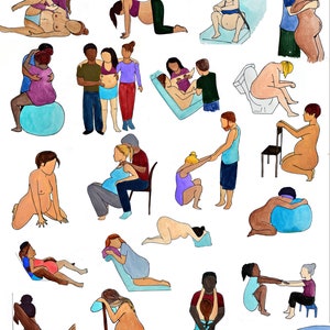 DIGITALES Geburts-Poster/ Geburts-Erziehung/ Doula/ Hebamme/ Geburt