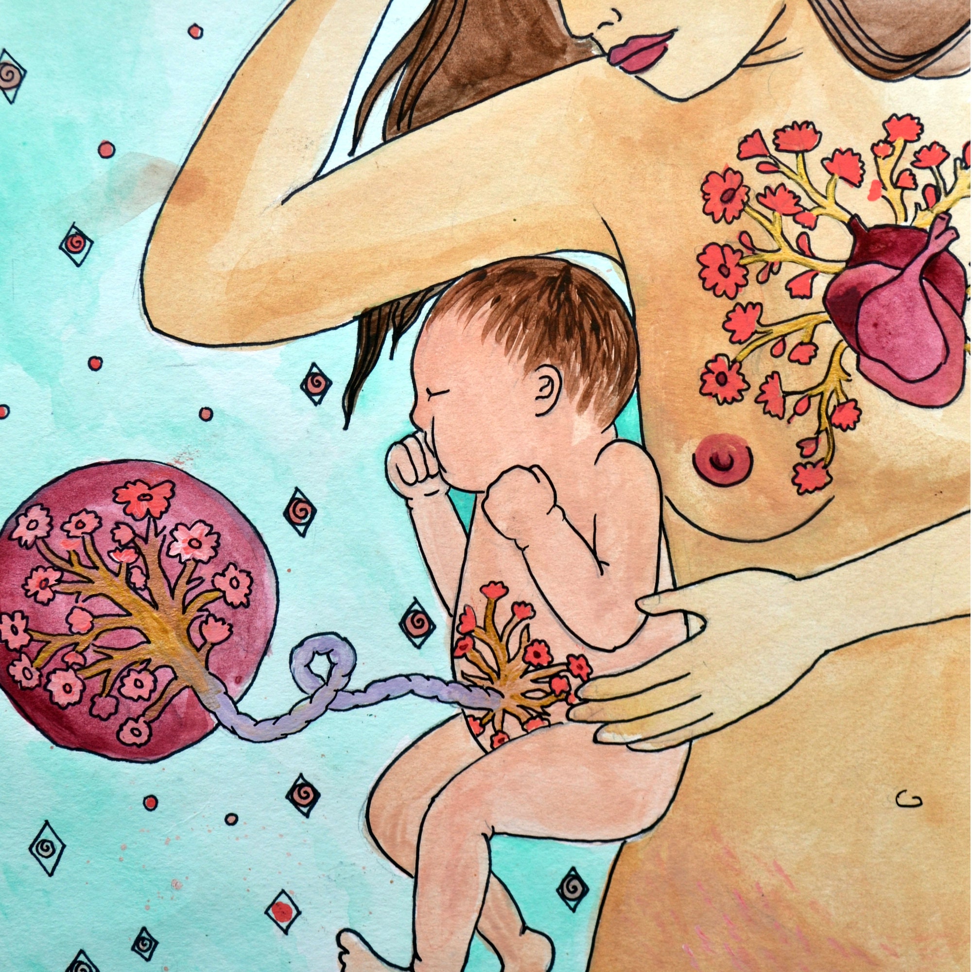 DIGITAL connection Print/poster /birth Art/ - Etsy Israel