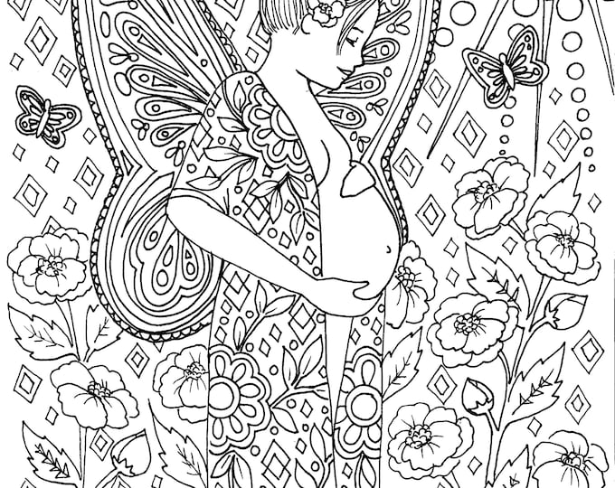 TRANSFORM Coloring page/ birth art coloring sheet/ pregnancy art/ doula/ midwife/birth/ yoga/ goddess/ divine feminine