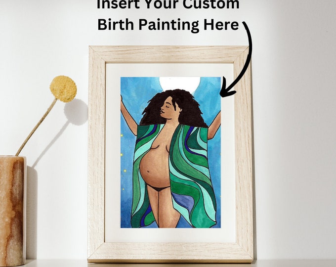 Custom Painting 8" x 10" matte board birth pregnancy postpartum
