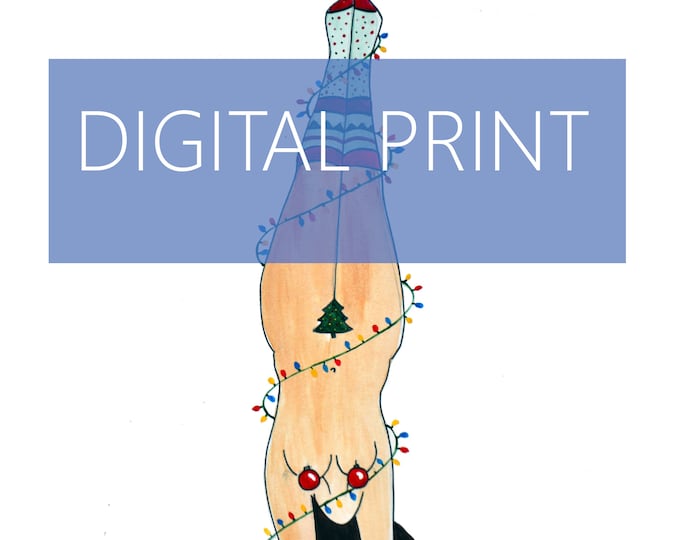 DIGITAL "Holiday Bush" print/poster /Feminist art/ Breastfeeding Art/lactation/ midwife/ doula/ gift for new mom