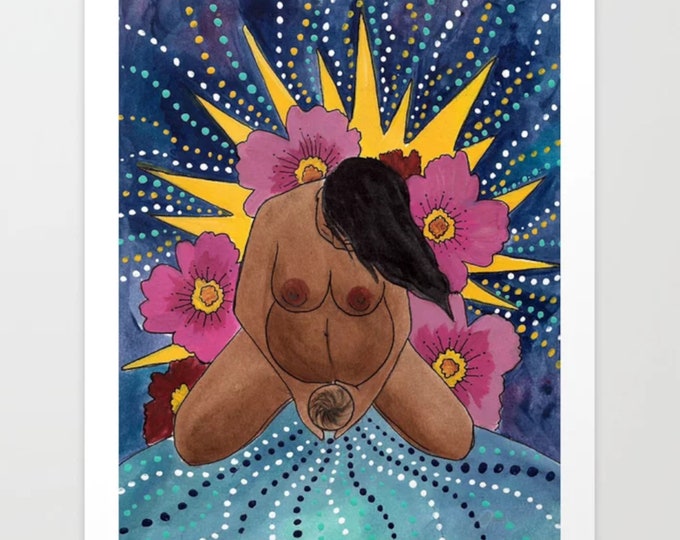 TRUTH art print-  8" x 10" / birth art/  gift for new mom/ doula gift/ midwife/ gift for mom/ new mom/ spiritysol