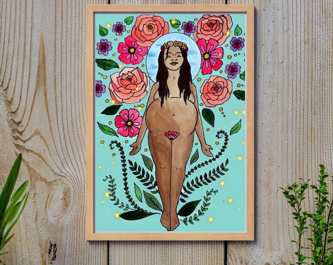 DIOSA  art print-  8.5" x 11" /  birth art/  gift for new mom/ doula gift/ midwife/ gift for mom/ new mom/ pregnancy/ spiritysol