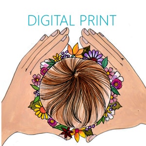 DIGITAL &quot;Crown&quot; print/poster /Birth Art/ Pregnancy Art/ midwife/ doula/ gift for new mom