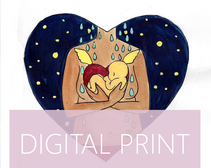 DIGITAL "Loss" print/poster /Birth Art/ Miscarriage/ Pregnancy Loss / Motherhood/ Midwife/ Doula