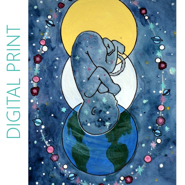 DIGITALE "Eingang"-Kunstdruck/Poster /Birth Kunst / Schwangerschaft Kunst / Hebamme / Geburtshelferin / Geschenk für neue Mama
