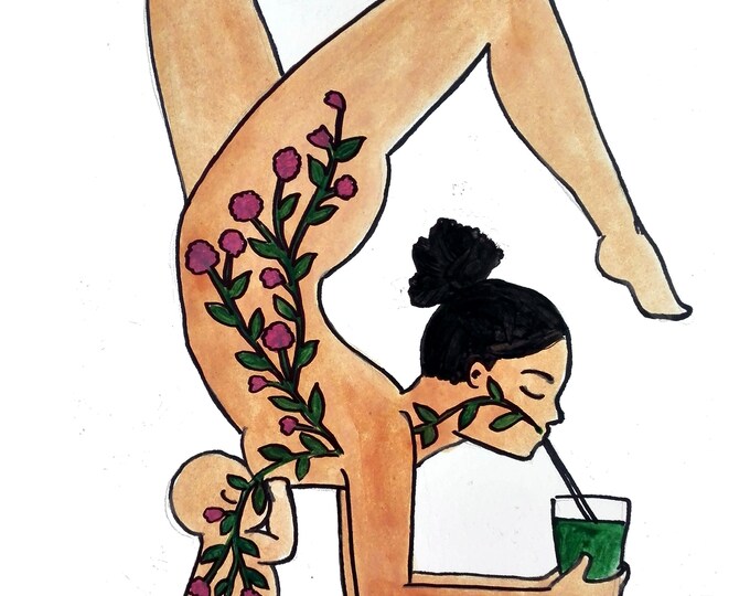 JUICE- 8.5 x 11" / inspirational art/ yoga art/ vegan art/ yogi mama/ yogi mom/ breastfeeding art