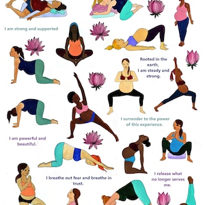 Póster digital de yoga prenatal/Yoga/Doula/Partera/Nacimiento/Profesora de yoga/Mamá yogui