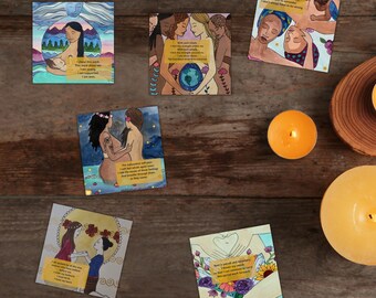 Tarjetas de afirmación digitales para doulas y matronas / 6 pósteres motivadores para profesionales del parto