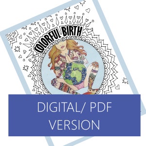 DIGITALE Bunte Geburt Malvorlagen/ Geburt Kunst/