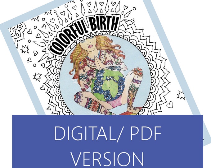 DIGITAL Colorful Birth Coloring sheets/ birth art/