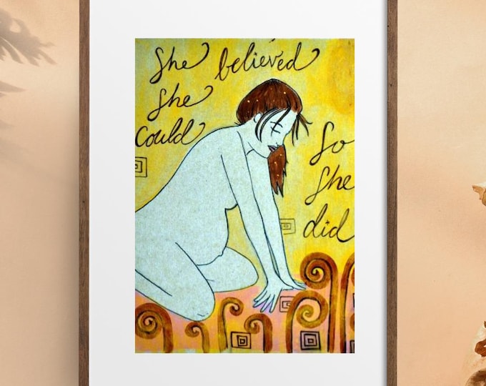 BELIEVE  art print-  8.5" x 11" / inspirational art/ birth art/  gift for new mom/ doula gift/ midwife/ gift for mom/ new mom/ pregnancy