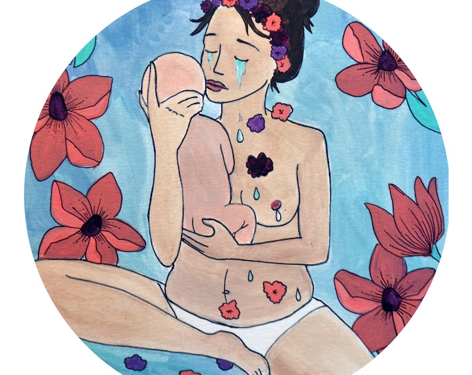 TEARS Window Sticker/ 5"/  Postpartum art/ Midwife/ Doula/ Gift for Midwife/ Gift for doula/ window cling