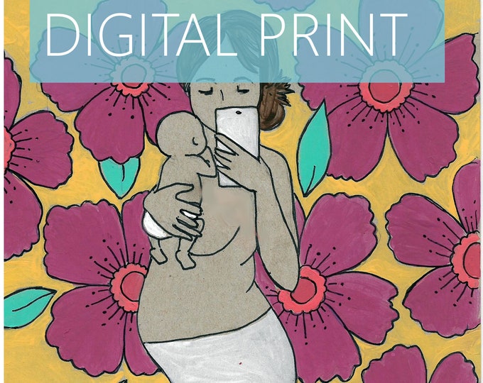 DIGITAL "New Mama" print/poster /Birth Art/ mama/ motherhood/ midwife/ doula/ gift for new mom