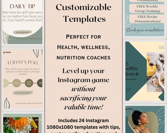 Wellness Coach | Health And Wellness Instagram Templates | Healthy Lifestyle Template | Health Coach | Health And Wellness Business-Organic