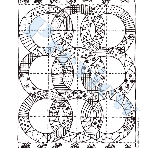 Quilt Coloring Page Etsy