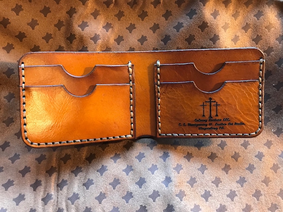 WA17 EASECASE Custom-Made Engraved Leather Wallet With Change Pocket 