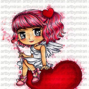 Valentine Digital Stamp Angelica, Love image 1