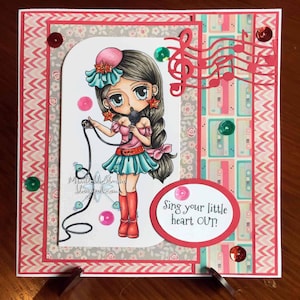 Digital Stamp-Pop Star Suzy119, Digi Stamp, Printable Line art for Card and Craft Supply image 5