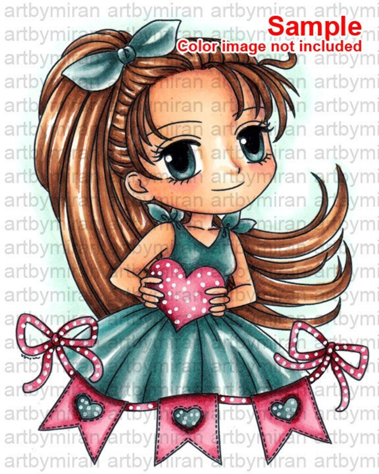 Sello digital Lila encantadora 285 Digi Stamp Anime - Etsy España