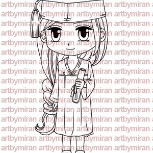 Graduation Digital Stamp Graduating Kim199, Digi Stamp, Printable Line art for Card and Craft Supply image 1