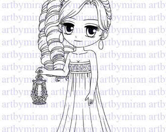 Digital Stamp-Elena, Digi Stamp,  Printable Line art for Card and Craft Supply