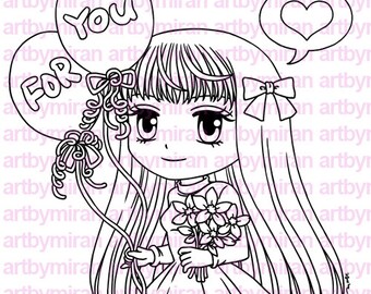 Digital Stamp - Happy Birthday Vannessa (#237), Digi Stamp,  Printable Line art for Card and Craft Supply, Birthday, Thank you