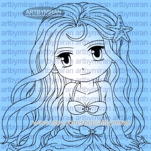 Digital Stamp Mia218, Digi Stamp, Printable Line art for Card and Craft Supply image 1