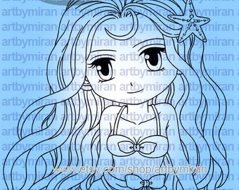 Digital Stamp - Mia(#218), Digi Stamp,  Printable Line art for Card and Craft Supply