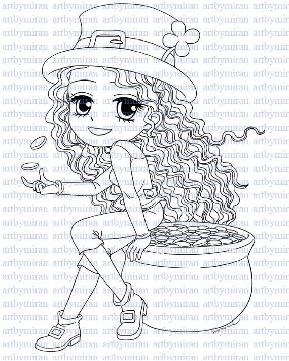 Download Digital Stamp-Lucky Lucy Digi Stamp Coloring page Printable | Etsy