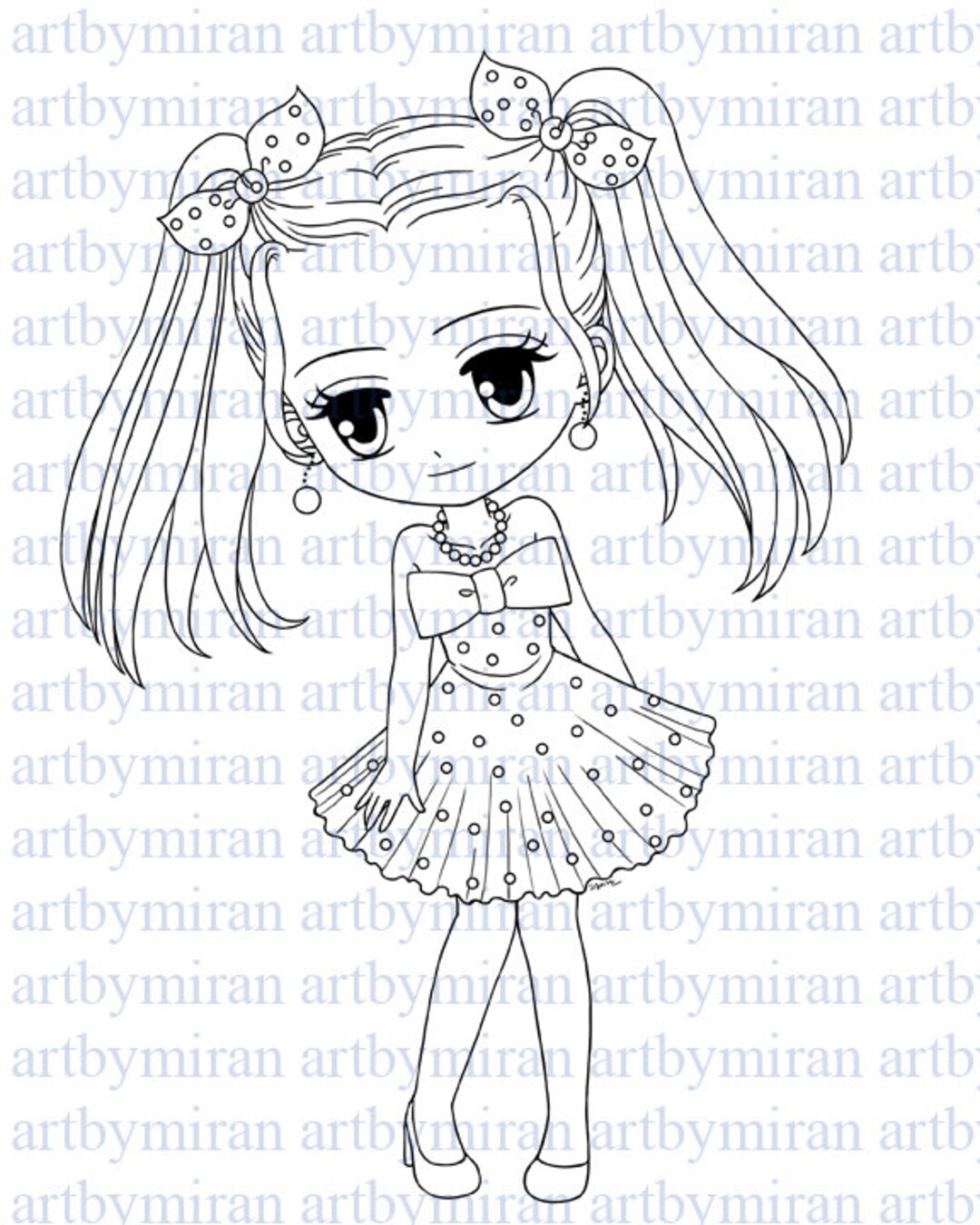 Digital Stamp-cutie Pie Hailey, Digi Stamp, Printable Line Art for Card ...