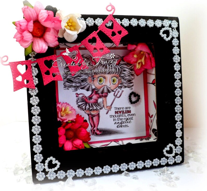 Digital Digi Stamp Cupids Little HelperCute Devil, Instant Download Coloring Page, Anime, kawaii Chibi, Line art for Craft Supplies image 4