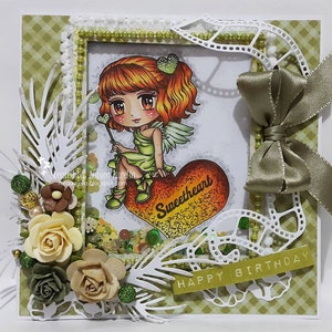 Valentine Digital Stamp Angelica, Love image 5