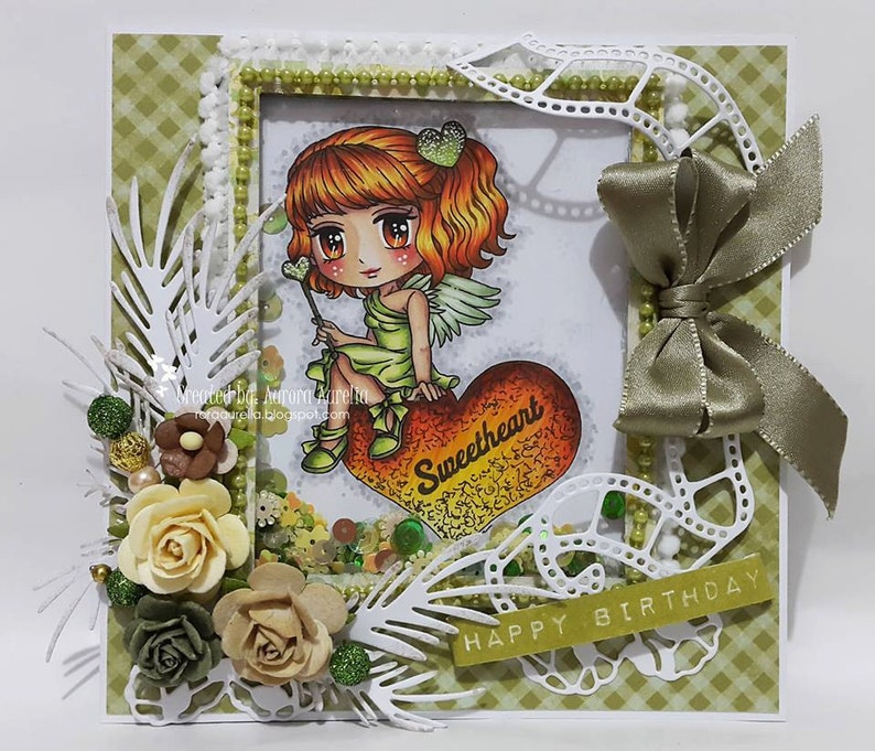 Valentine Digital Stamp Angelica, Love image 5