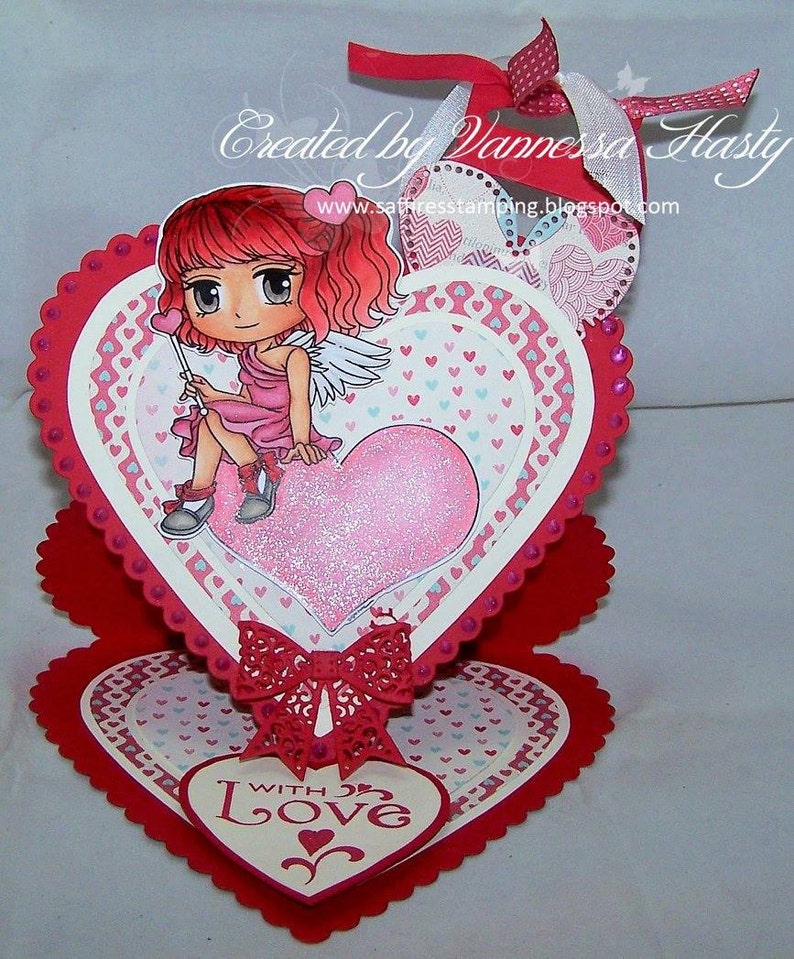 Valentine Digital Stamp Angelica, Love image 3